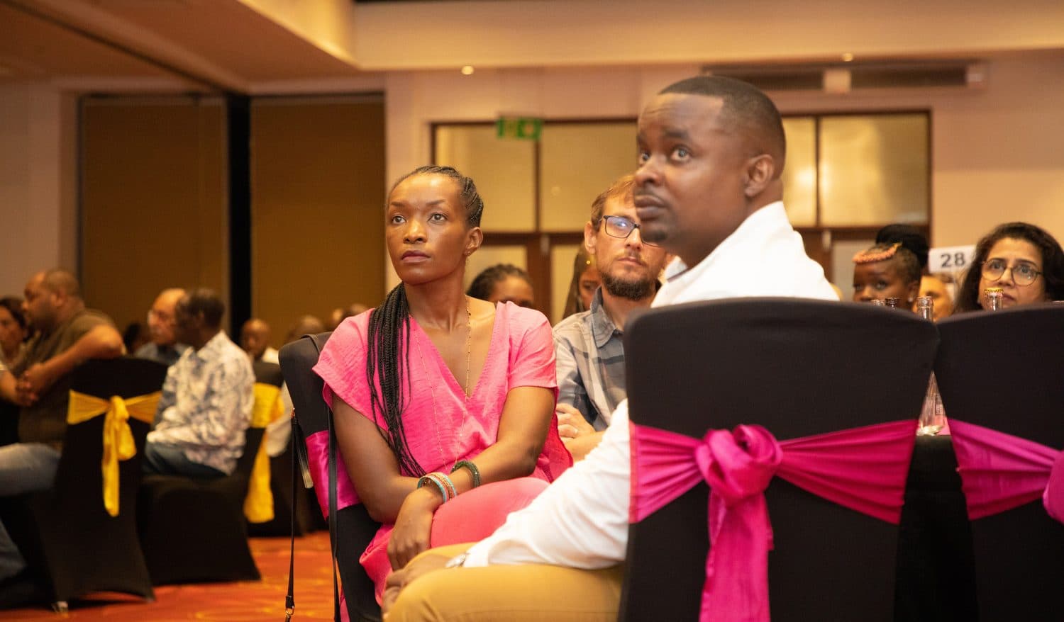 A speaker addressing guests during the gala programme